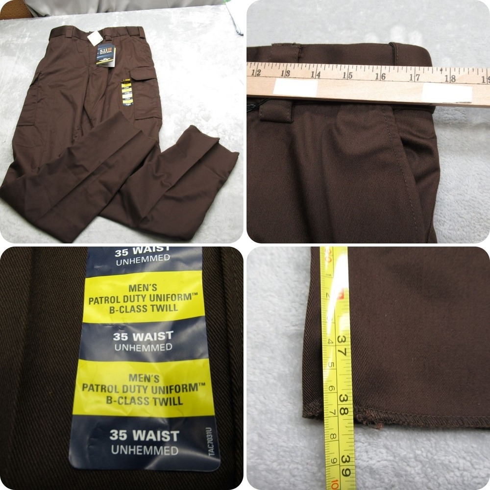 5.11 Tactical Series Pants Men 35X38 Brown Patrol Duty Uniform B-Class Twill NEW